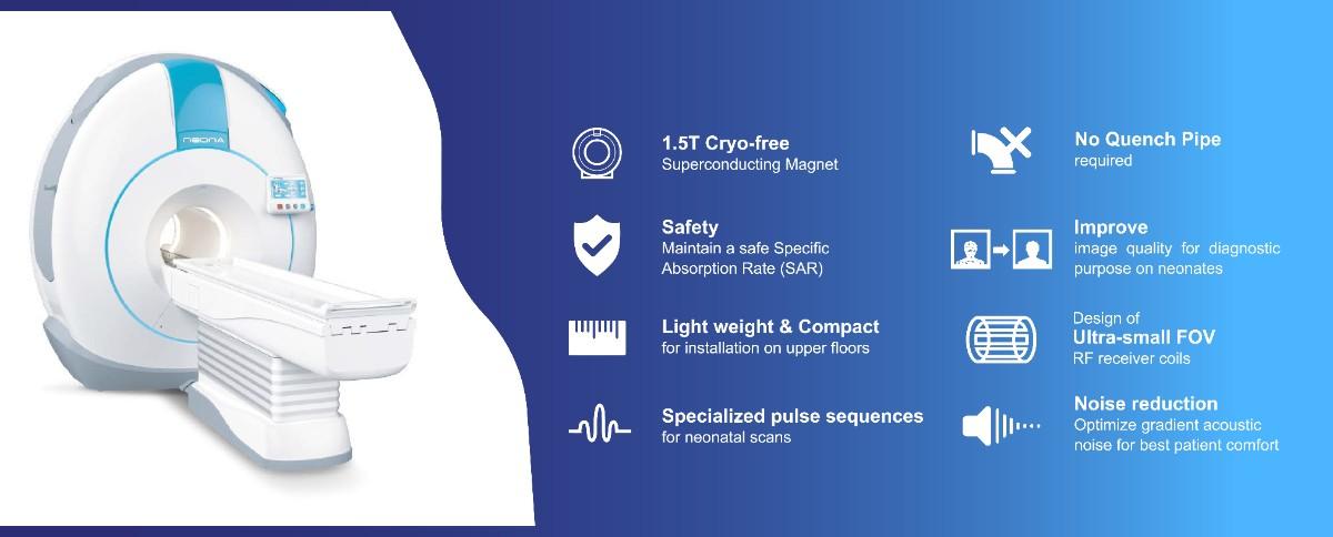Euronoxx Medical Group Neona superconductive neonatal MRI system for safe and precise infant imaging near NICU